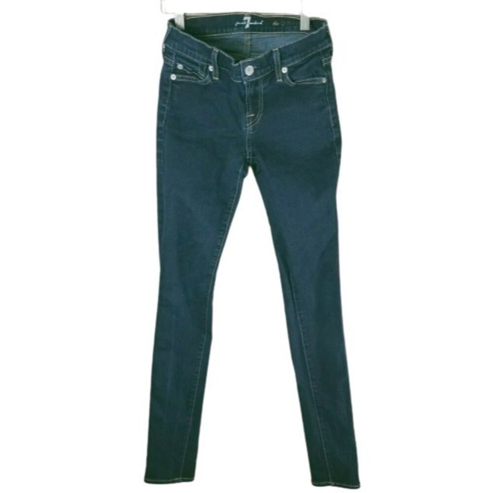 7 FOR ALL MANKIND Jeans Womens 25 x 28 THE SKINNY Stretch Luxe Indigo